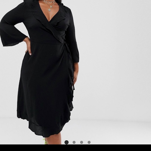 Black Wrap Dress/Plus Size - Picture 1 of 5
